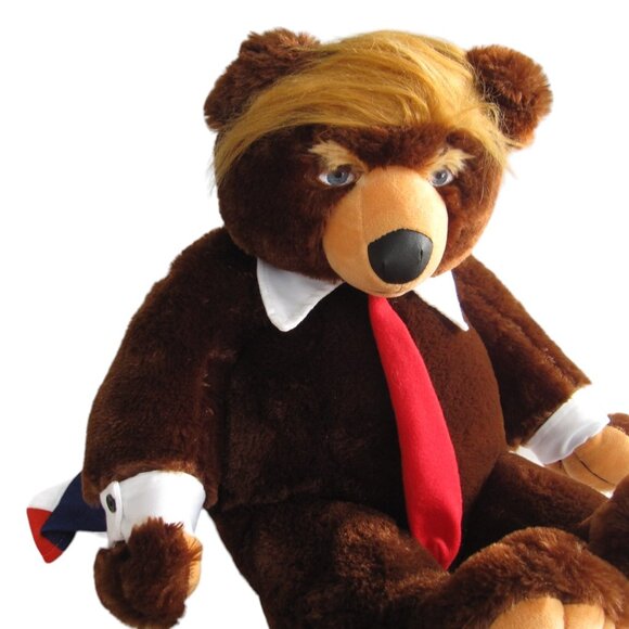Trumpy Bear w American Flag Cape Plush Stuffed Patriotic  Trumpy Bear w American Flag Cape Plush Stuffed Patriotic MAGA Donald Trump